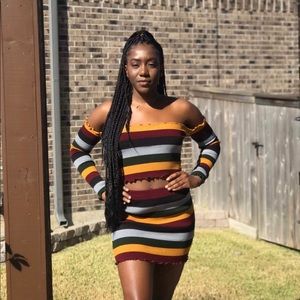 Fashion Nova striped 2 pc. set